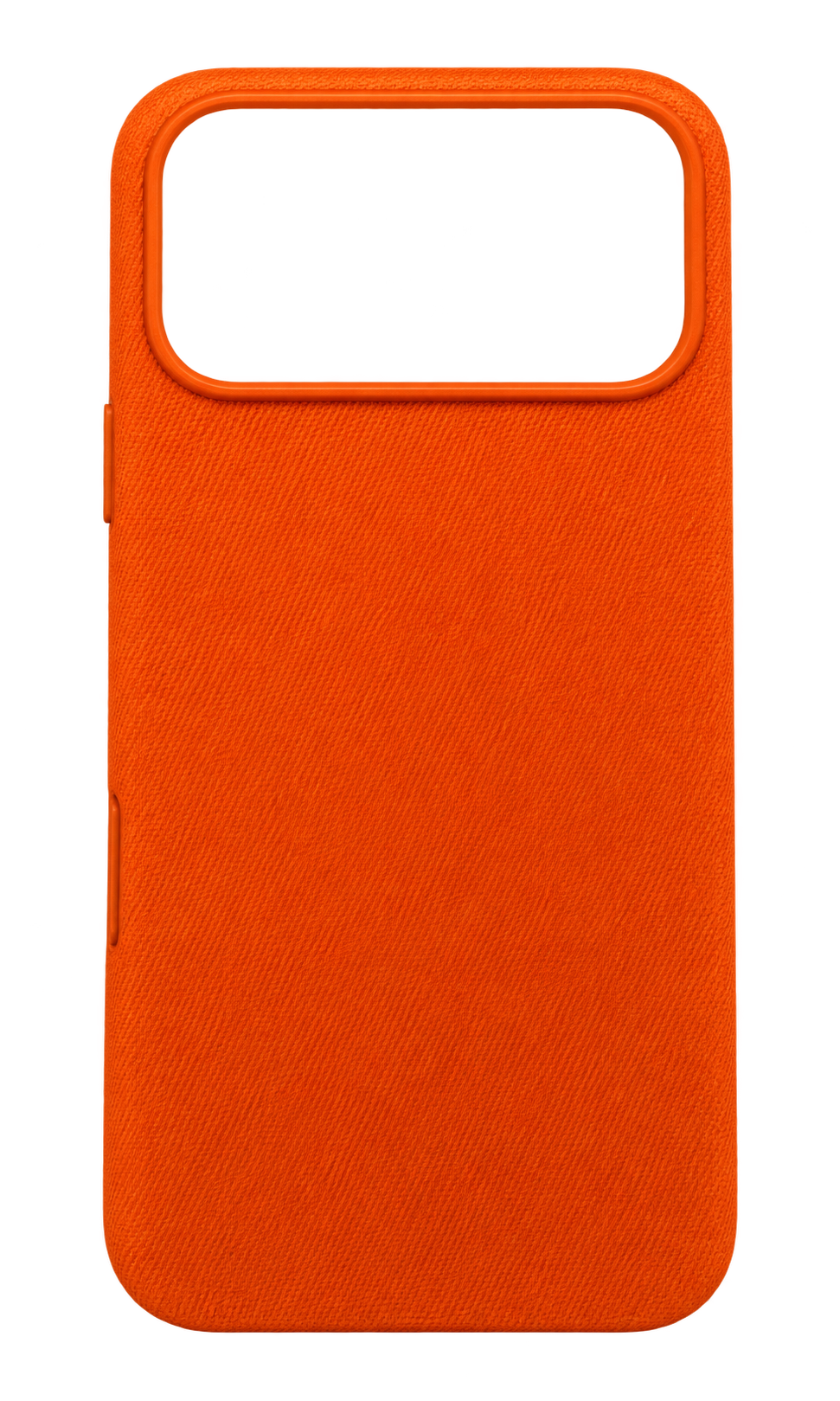 iPhone 17 Pro Max Tekstil Dokulu Düz Kılıf - Turuncu