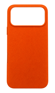 iPhone 17 Pro Max Tekstil Dokulu Düz Kılıf - Turuncu