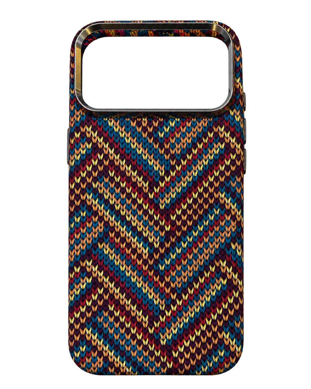iPhone 17 Pro Max Zigzag Dokuma Desenli Kılıf - Çok Renkli