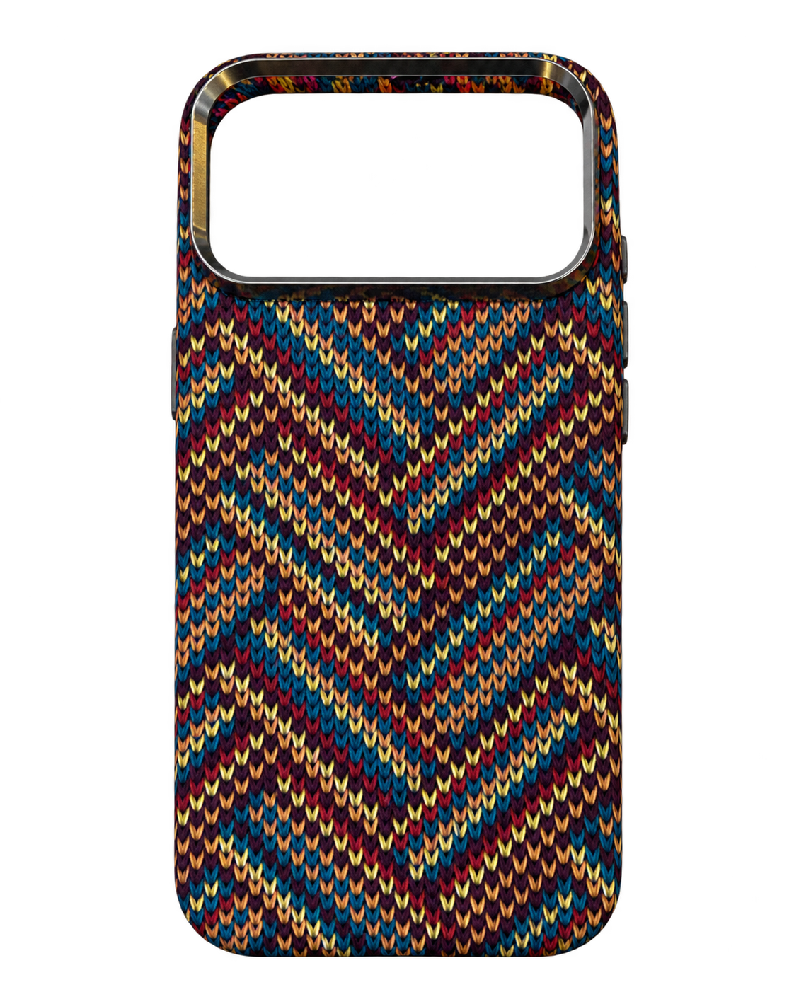 iPhone 17 Pro Max Zigzag Dokuma Desenli Kılıf - Çok Renkli