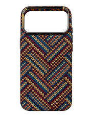 iPhone 17 Pro Max Zigzag Dokuma Desenli Kılıf - Çok Renkli
