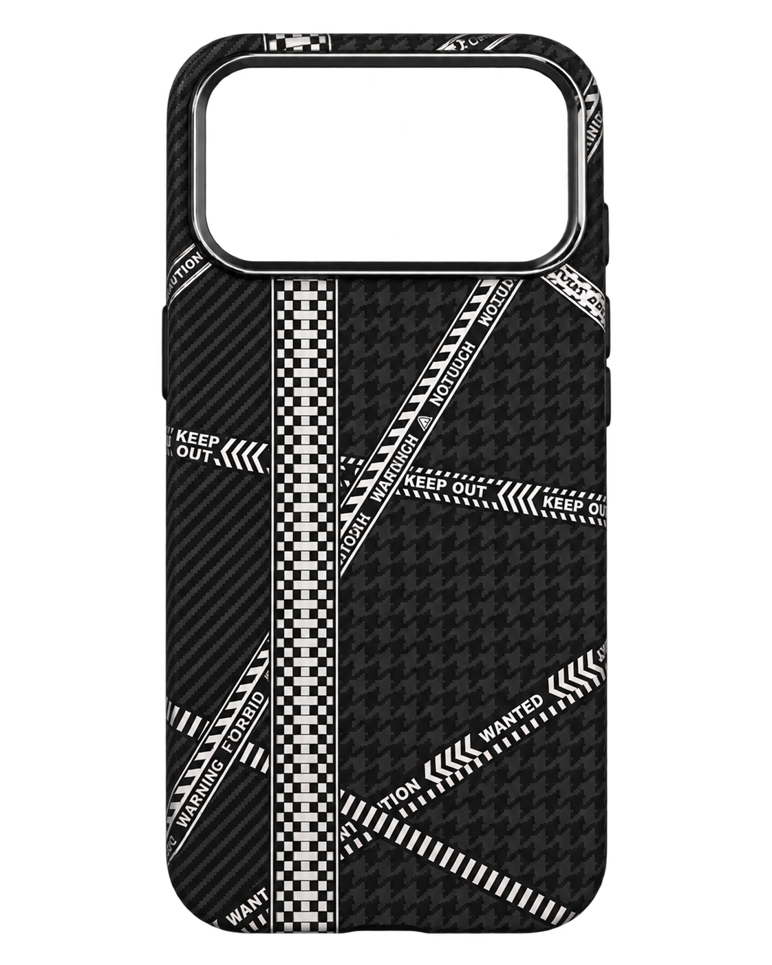 iPhone 17 Pro Max Karbon Şerit Detaylı Kılıf - Siyah