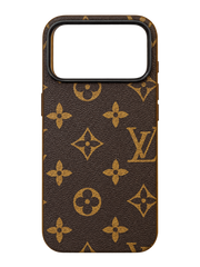 iPhone 17 Pro Max Klasik Monogram Desenli Kılıf - Kahverengi
