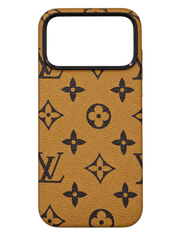 iPhone 17 Pro Max Klasik Monogram Desenli Kılıf - Taba