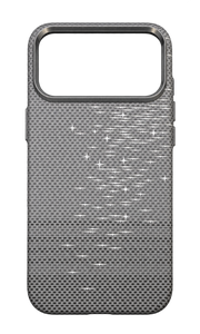 iPhone 17 Pro Max Gümüş File Dokulu Kılıf - Gümüş
