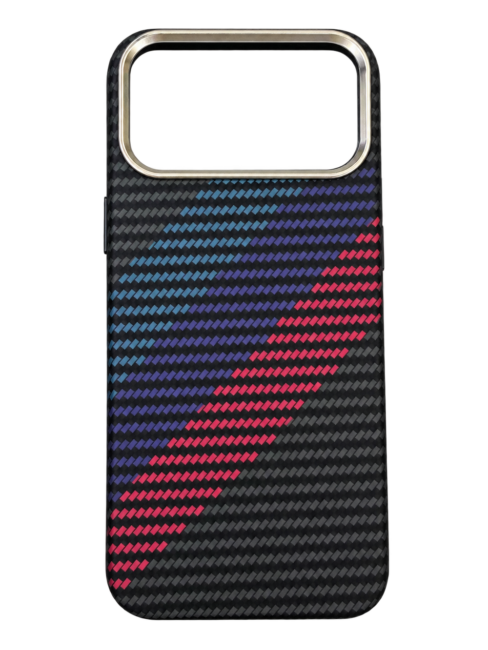 iPhone 17 Pro Max Karbon Renk Şeritli Kılıf - Siyah