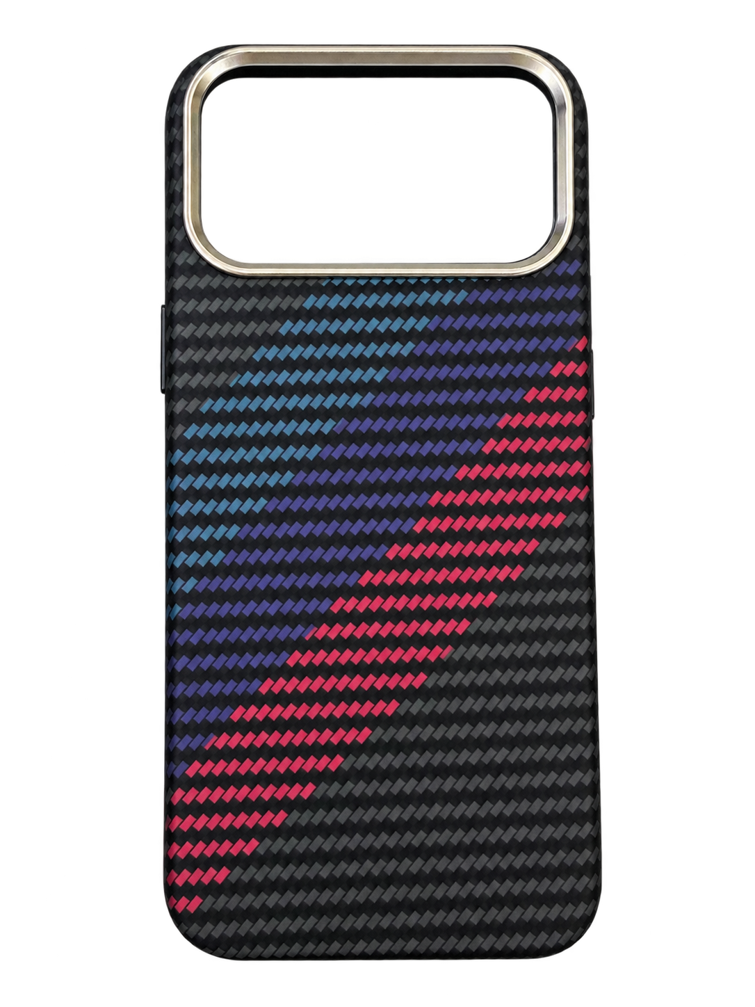 iPhone 17 Pro Max Karbon Renk Şeritli Kılıf - Siyah