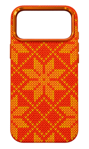iPhone 17 Pro Max Örgülü Kar Desenli Kılıf - Turuncu