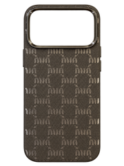 iPhone 17 Pro Max Mini Monogram Desenli Kılıf - Kahverengi