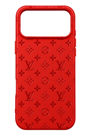 iPhone 17 Pro Max Ton Monogram Desenli Kılıf - Kırmızı