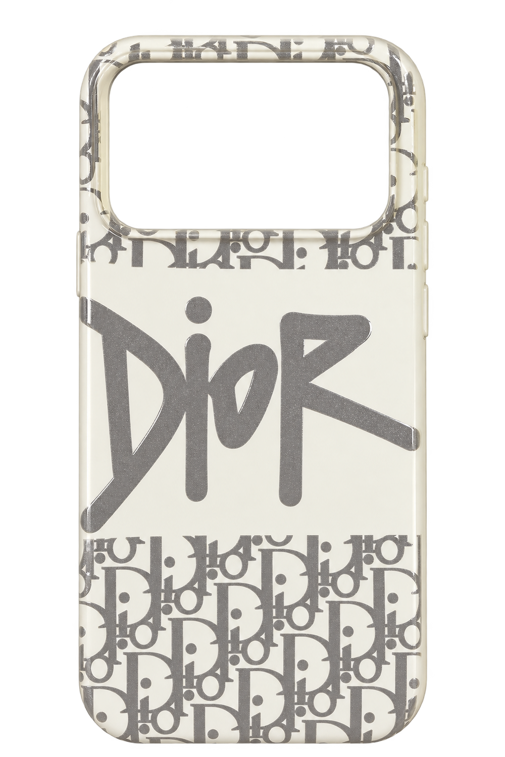 iPhone 17 Pro Max Graffiti Monogram Desenli Kılıf - Beyaz