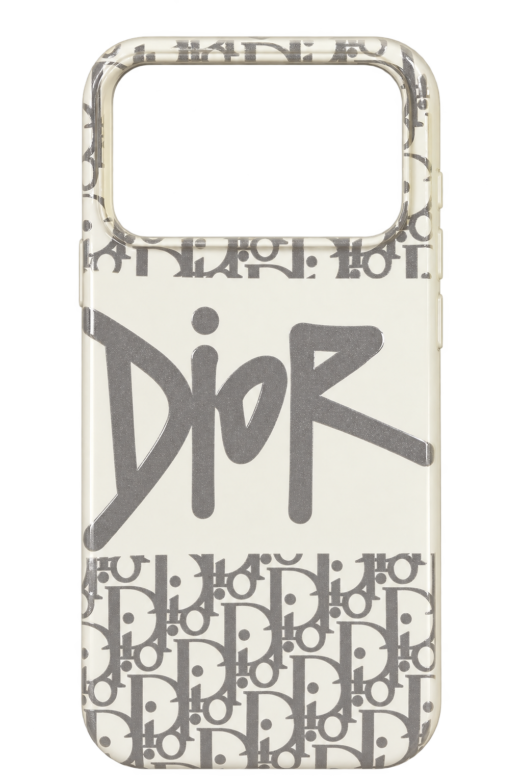 iPhone 17 Pro Max Graffiti Monogram Desenli Kılıf - Beyaz