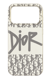 iPhone 17 Pro Max Graffiti Monogram Desenli Kılıf - Beyaz