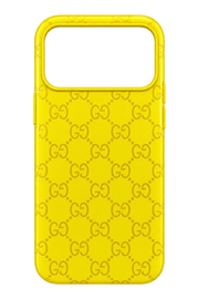 iPhone 17 Pro Max Sarı Monogram Desenli Kılıf - Sarı