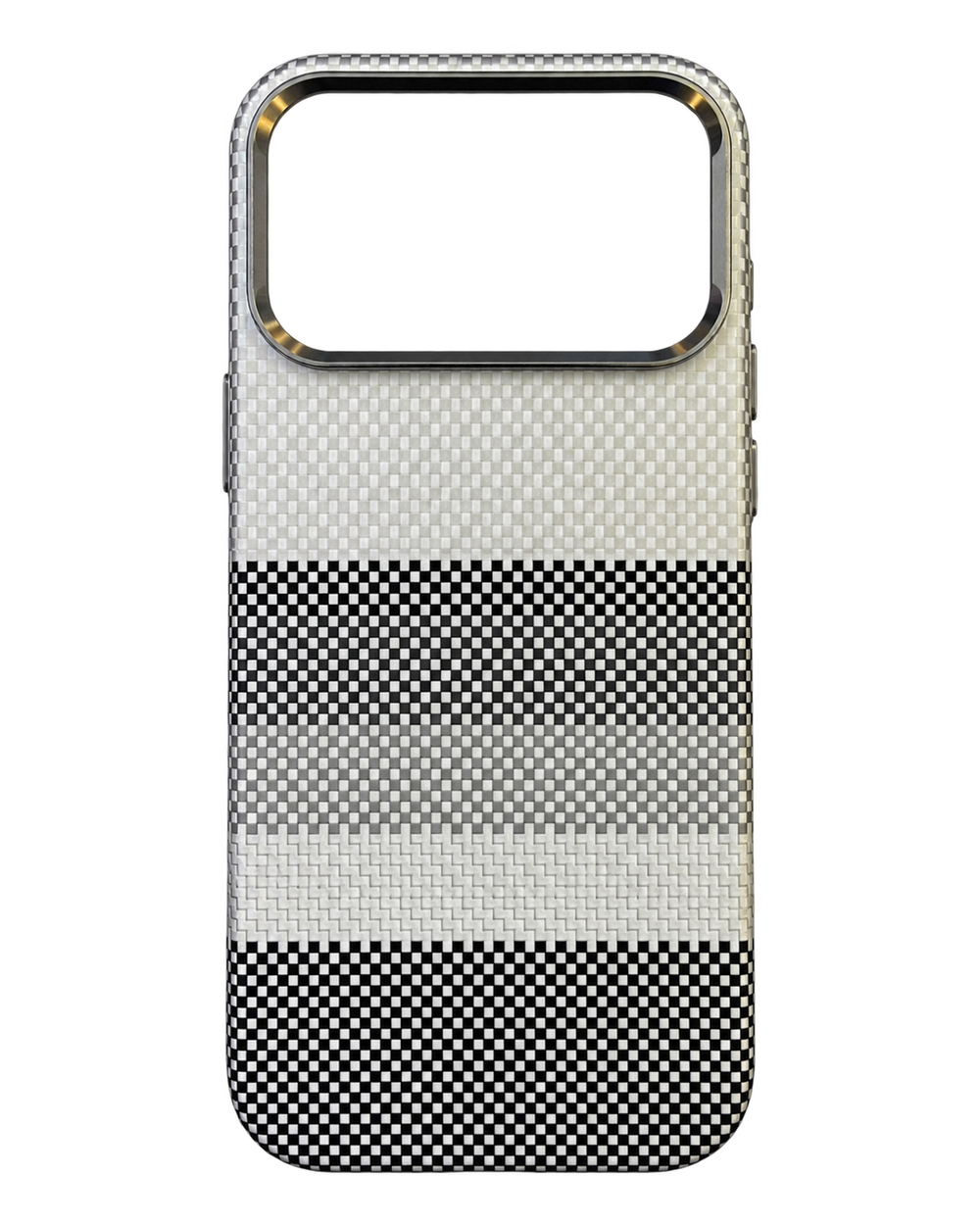 iPhone 17 Pro Max Siyah Beyaz Şeritli Kılıf - Siyah Beyaz