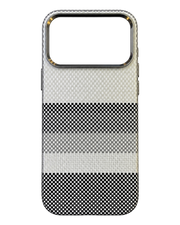 iPhone 17 Pro Max Siyah Beyaz Şeritli Kılıf - Siyah Beyaz