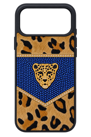 iPhone 17 Pro Max Leopar Cepli Kılıf - Mavi Leopar