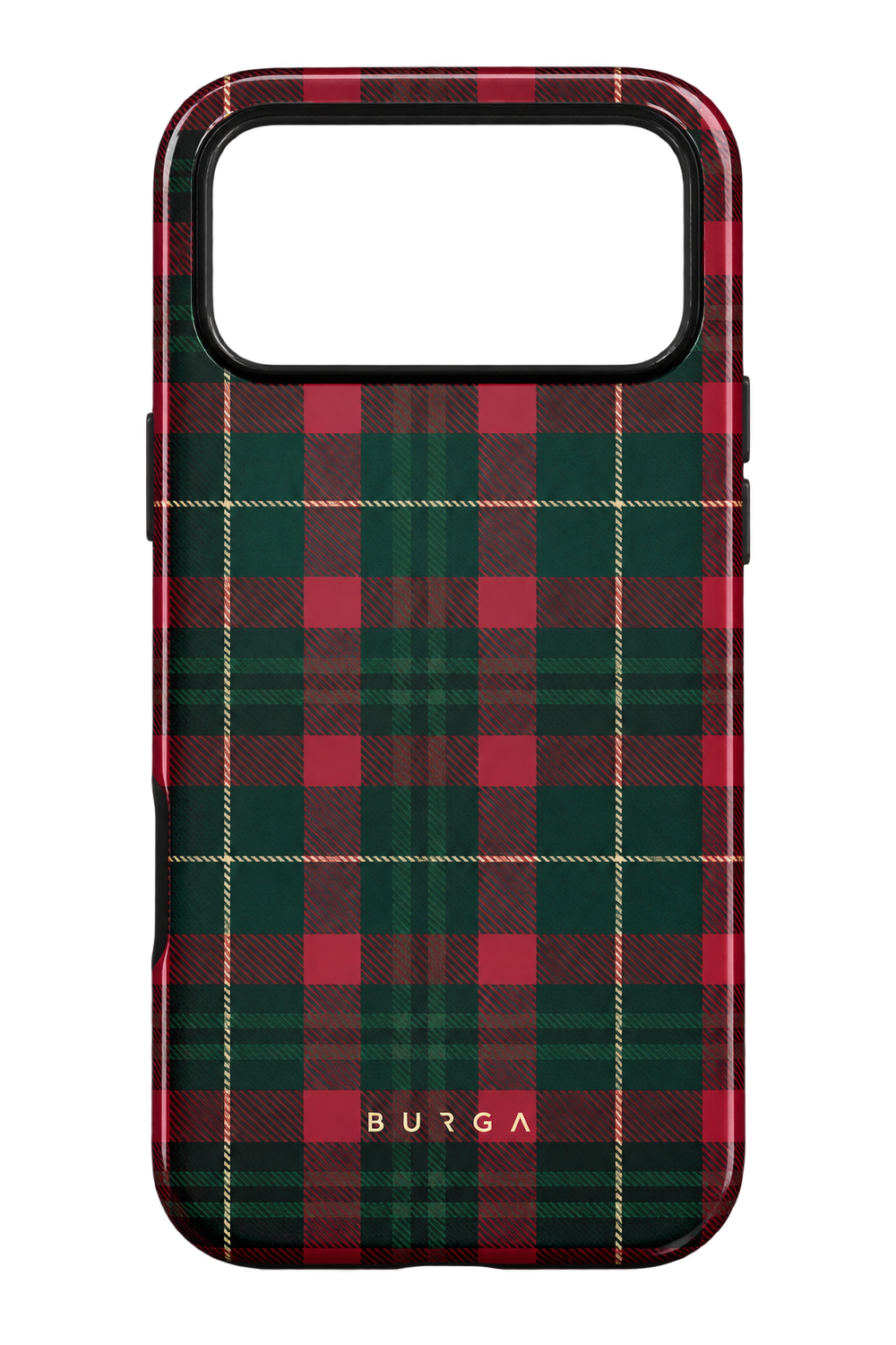iPhone 17 Pro Max Yeşil Ekose Desenli Kılıf - Yeşil Kırmızı