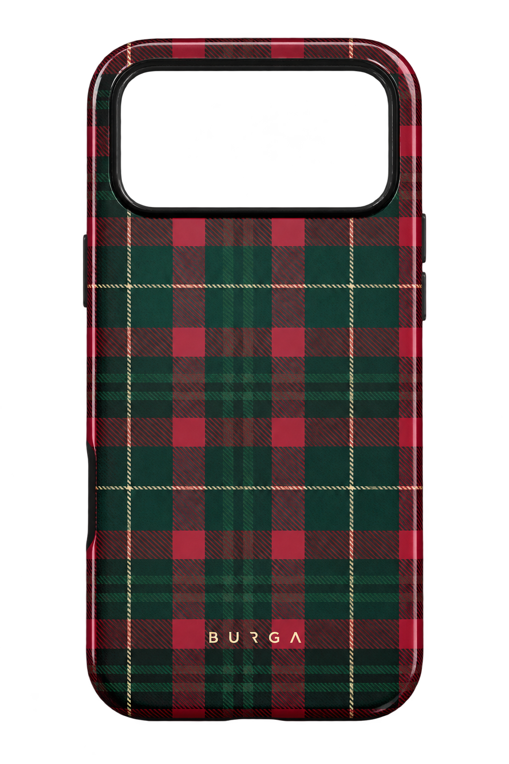 iPhone 17 Pro Max Yeşil Ekose Desenli Kılıf - Yeşil Kırmızı