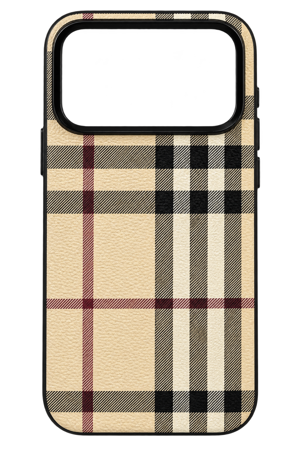 iPhone 17 Pro Max Bej Ekose Desenli Kılıf - Bej