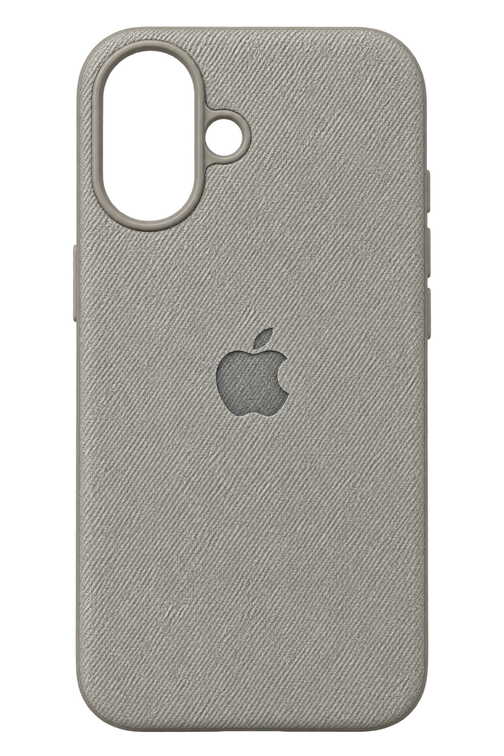 iPhone 16 Dokulu Logo Tasarım Kılıf - Gri