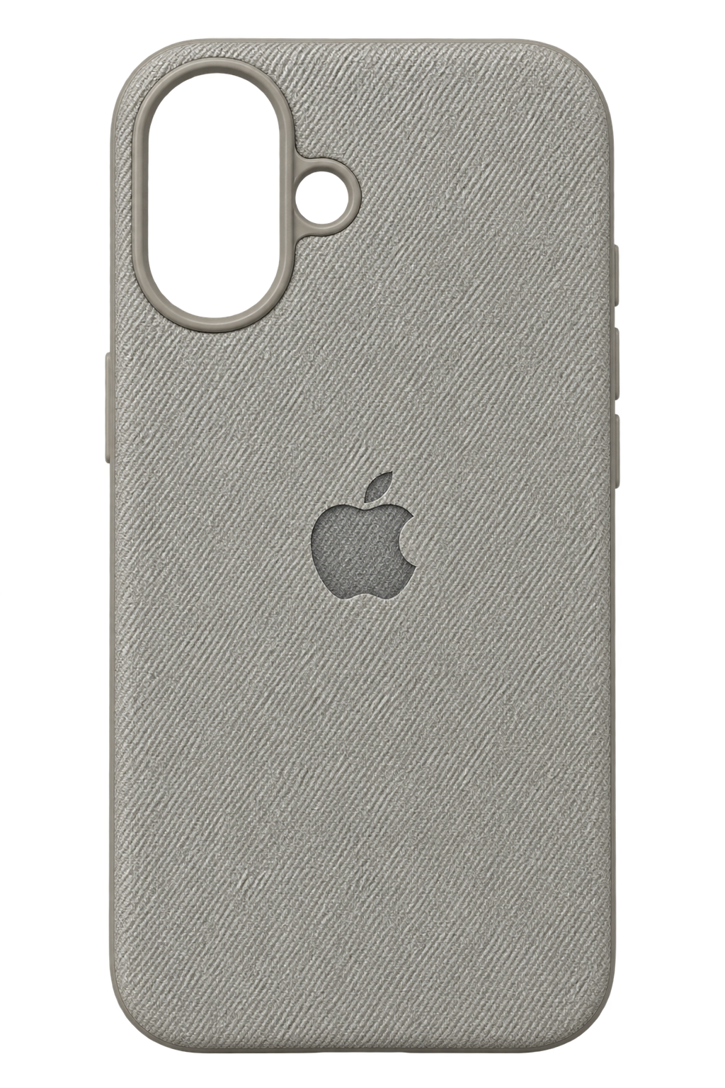 iPhone 16 Dokulu Logo Tasarım Kılıf - Gri