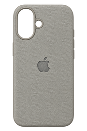 iPhone 16 Dokulu Logo Tasarım Kılıf - Gri
