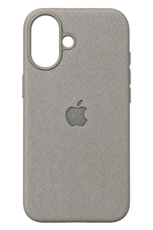 iPhone 16 Dokulu Logo Tasarım Kılıf - Gri