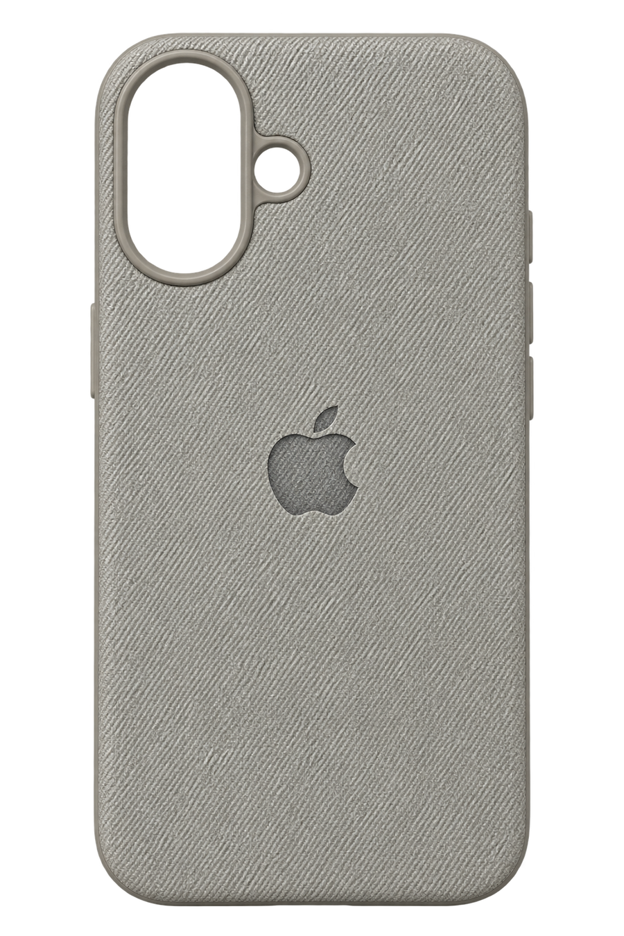 iPhone 16 Dokulu Logo Tasarım Kılıf - Gri