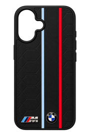 iPhone 16 Motorsport Şeritli Siyah Kılıf - Siyah